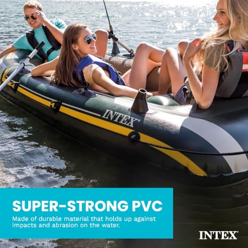 Intex Seahawk 2 Inflatable Boat Set - 2 Person, Green, Fishing Accessories Included