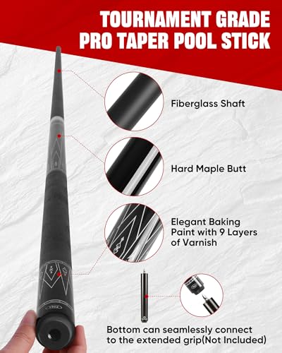 Yautja 3D Black Carved Pool Cue 58" 19oz Fiberglass Canadian Maple Case