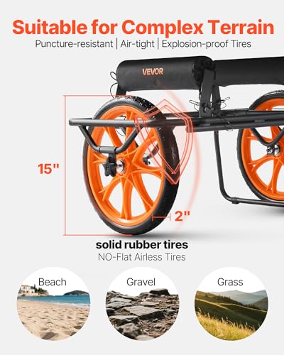 All-Terrain Kayak Cart with 15-Inch No-Flat Rubber Tires - Supports 330lbs