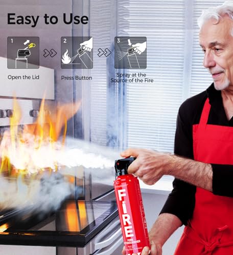 Portable Fire Extinguisher Kit 3-Pack for Home Car Kitchen Boat with Mounting Brackets