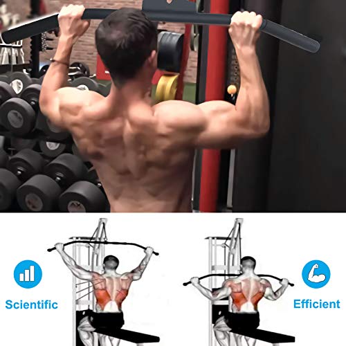 39 Inch Wide Grip Lat Pulldown Bar for Cable Machine - Non-slip Handle, Home Gym Fitness Equipment