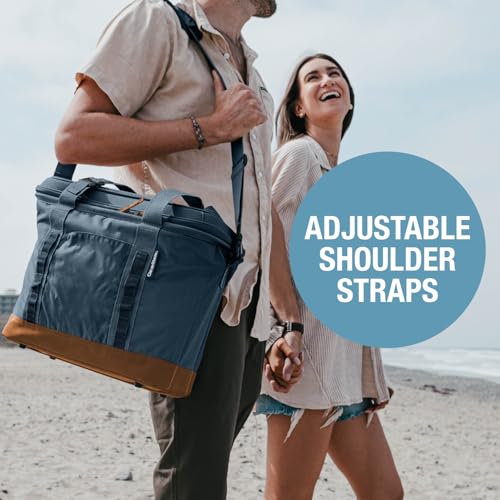 Large Collapsible Cooler Bag Ocean Cognac - Insulated Portable Cooler for Group Outings
