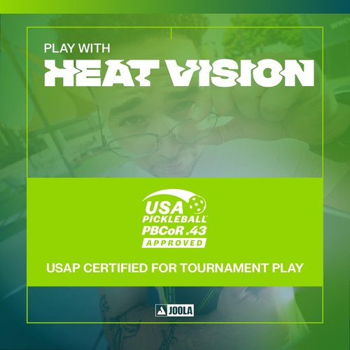 JOOLA Agassi Heat Vision 16mm Pickleball Paddle - New Shape w/Extended Sweet Spot - Textured Carbon Fiber Surface for Spin - SK Film for Less Vibration - USAP Approved - NFC Chip Enabled