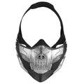 Tactical Airsoft Half Face Masks, Rebel Skull Airsoft Half Face Mask Airsoft Protective Masks for Cs War Game Halloween Party (Black/Silver)