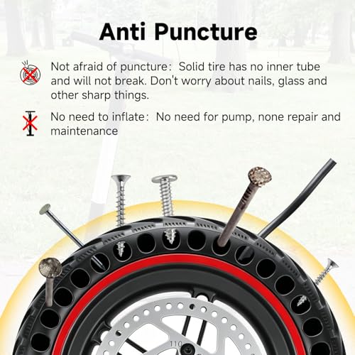 8.5 Inch Electric Scooter Wheel with Rim and Honeycomb Tire Replacement for Gotrax M365 XR
