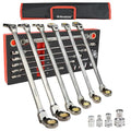 DURAXION Extra Long Flex Head Ratcheting Wrench Set 6PCS Metric (8-19mm)