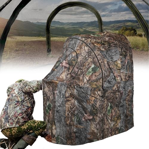 FUNHORUN See Through Hunting Chair Blind - 1 Person Ground Camouflage Tent