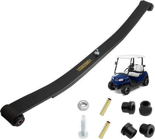 Heavy Duty Front 2 Leaf Springs Kits, Compatible with 1981+ Club Car DS and 2004+ Precedent Model Gas Electric Golf Carts, Replace 103628801 1012030 1015108 Front 2-Leaf Springs with Bushings Sleeves