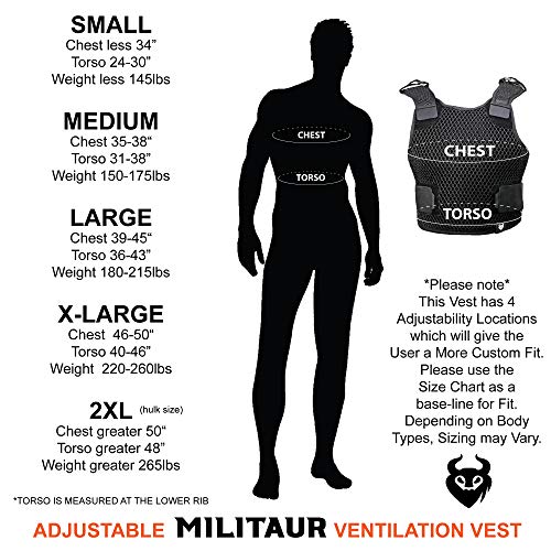 MILITAUR Small Black Adjustable Ventilation Vest for Tactical Airflow