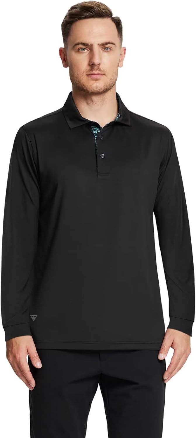 Skiennix Men's Polo Shirts - Stylish Dry Fit Performance Collared Golf Tops | Short & Long Sleeve Options