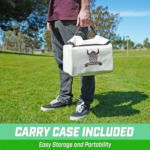 Kubb Yard Game Set - Regulation Size with Natural Hardwood - Outdoor Lawn Game