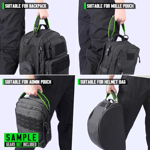 Black 12.6-inch Paracord Handle for MOLLE Water Bottle Holder & Backpack