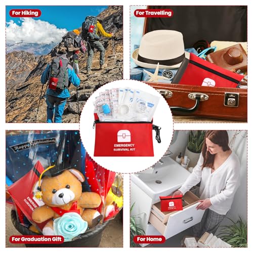 Bulk Mini First Aid Kits with Waterproof Zipper Pouches - 1740 Pieces for Travel, Home, Outdoor & Emergency Use