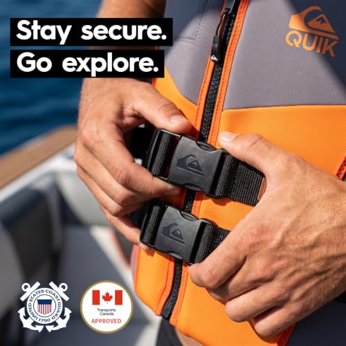 Quiksilver Men's Life Jacket - Orange Small-Medium USCG & Transport Canada Approved