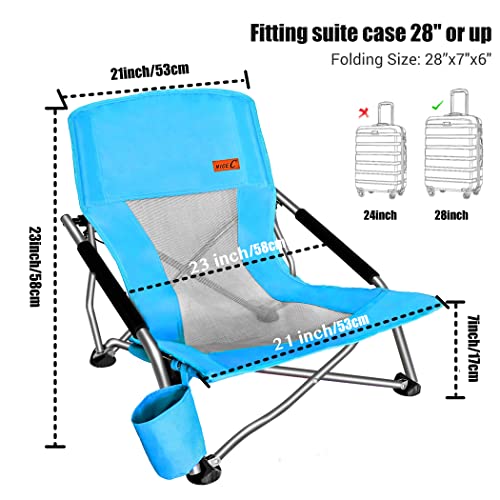 Nice C Ocean_2 Blue Low Beach Folding Chair - Camping & Outdoor Seat