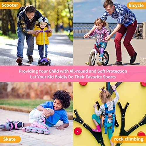 Kids/Youth Knee Pad Elbow Wrist Pads Guards Protective Gear Set, for Roller Skates,Cycling Bike,Skateboard,Inline Skatings ,Scooter Riding ,and Other Outdoor Sports Activities