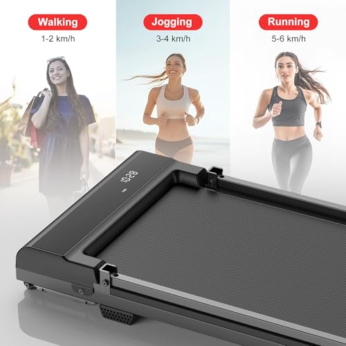 Black Foldable Under-Desk Treadmill for Home Office Exercise - Compact Walking Pad