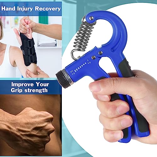 Blue Hand Grip Strength Trainer with Adjustable Resistance - 2 Pack