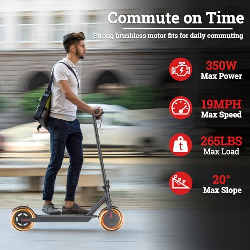 Qlaway Black Electric Scooter for Adults 350W/500W Motor Folding Commuter