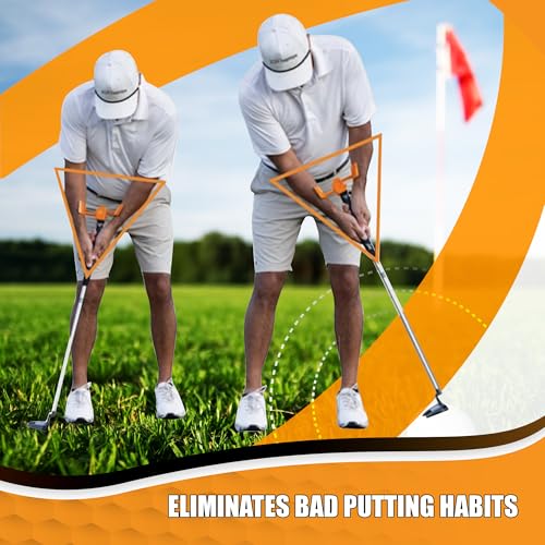 Orange Whip Putt Master Golf Putting Aid Trainer - Short Game Swing Practice