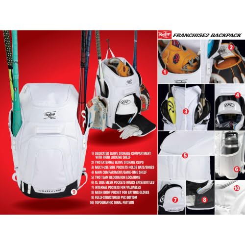 Rawlings Franchise 2.0 Player's Baseball & Softball Backpack - Athletic Orange