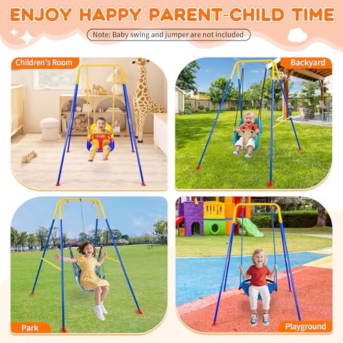 Foldable Baby Swing Stand for Indoor & Outdoor Use - Fits Most Swings