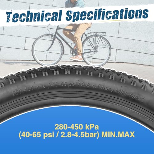 24x2.4 Inch MTB Bike Tire & Inner Tubes - Small Knobby Tread, 2 Pack - Compatible with Mountain Bikes, BMX, E-Bikes - Variation: 24x2.4 / 2 Tires+2 Tubes