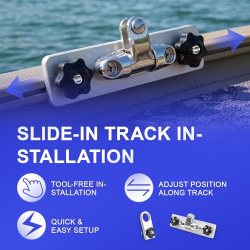 Boat Track Mount Bracket for Lund & Tracker Bimini Tops - Aluminum & Stainless Steel