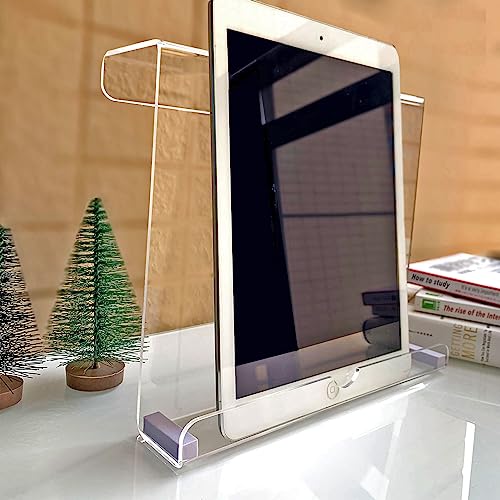 Clear Treadmill Tablet Holder for Exercise Equipment - Acrylic Stand for Books & Devices (8.5x9.5x2.8 Inches) - Variation: Clear