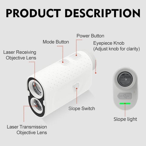 AquilaPro N1 Golf Rangefinder - 1000 Yards, Slope Function, 0.5 Yard Accuracy, 7X Magnification
