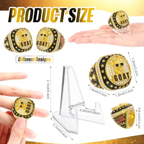 Misdary Championship Rings Bulk with Holder - 16/Goat Award Gift Set