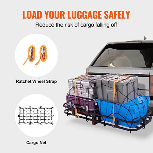Hitch Cargo Carrier 53x19x5 in Steel Luggage Rack 500lb Capacity for SUV Truck