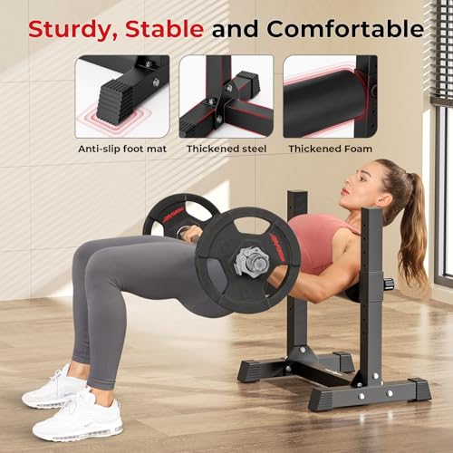 Black BODYRHYTHM Bulgarian Split Squat Stand with 9 Adjustable Heights, Single Leg Workout Equipment