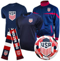Icon Sports Officially Licensed US Soccer Federation Fan Pack Blue Small - Jacket, Shirt, Jersey, Scarf & Ball