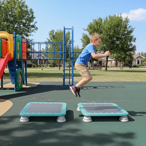 Kids Mini Trampoline 25 Inch Sensory Bouncing Board with Non-Slip Blue Base