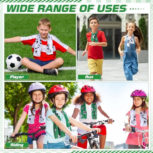 12 Pack Soccer Cooling Towels 30 x 9 Inches Sports Gift Set - Soccer Patterns