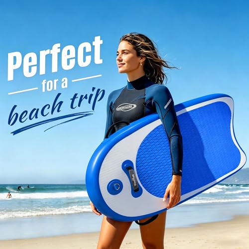 43-Inch Inflatable Bodyboard for Beach Surfing Lightweight & Foldable