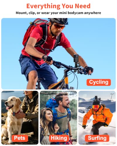 4K Waterproof Action Body Camera with 64GB Card, Wi-Fi, Screen & Mounts