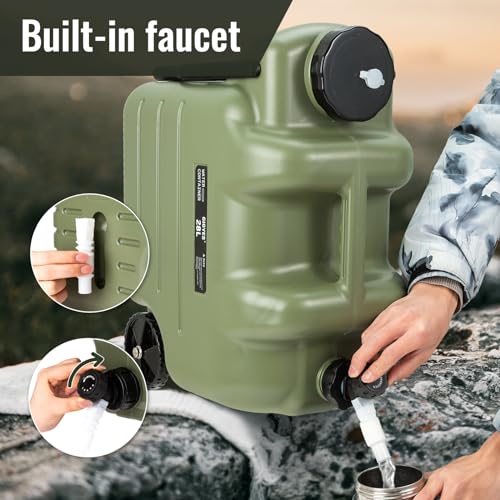 7.4 Gallon Water Jug with Wheels & Folding Handle - Leakproof Portable Water Container
