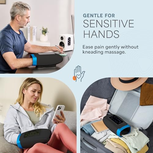 LifePro Legra Hand Massager with Heat & Compression - Cordless, Black, Extended Model