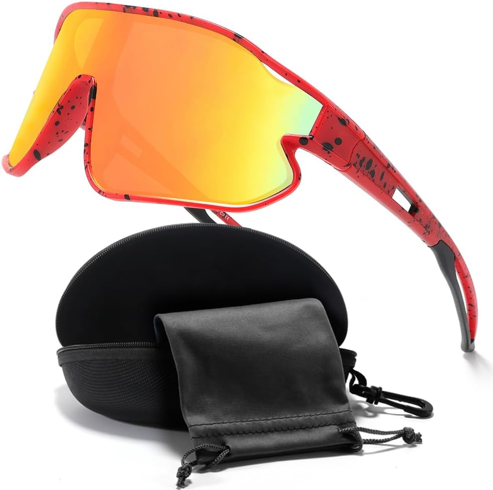 Skiennix Unisex Youth Cycling Sunglasses - UV400 Wraparound Shades for Tennis & Softball | Versatile Outdoor & Indoor Use