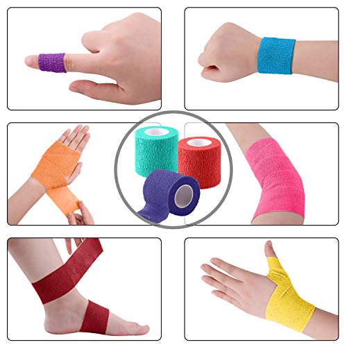 Rich Color 120 Rolls 2 Inch Self Adhesive Elastic Bandages - Stretch & Support