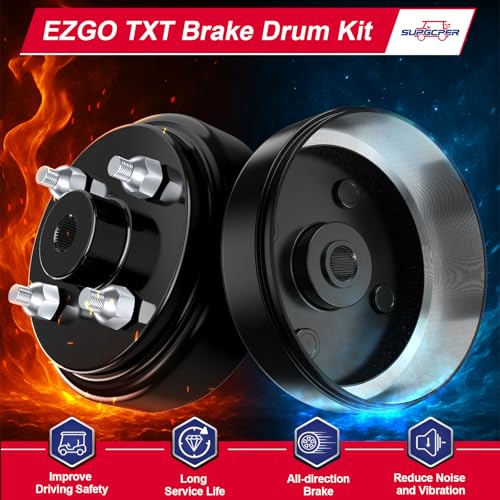 Golf Cart Brake Drum Kit for EZGO TXT 1996-Up Electric Vehicles Repair Set