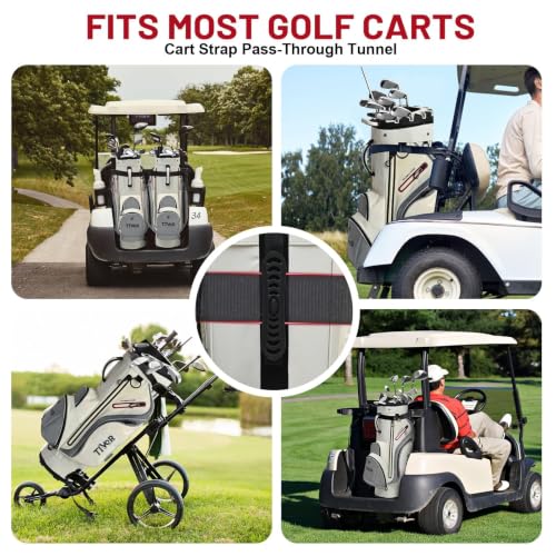 White 14-Way T-Lock Golf Cart Bag with Full-Length Dividers & 9 Pockets