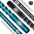 58-Inch Black & Teal 2-Piece Pool Cue Set with Canadian Maple & Ergonomic Grip