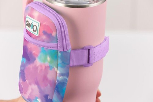 Swig Life Mega Mug Pouch, Water Bottle Bag with Adjustable Strap, Water Bottle Fanny Pack with Zippered Phone Pocket, Tumbler Accessories (Under The Sea)