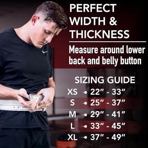 Genuine Leather Weightlifting Belt for Men Women - 4 Inch Support for Powerlifting & CrossFit