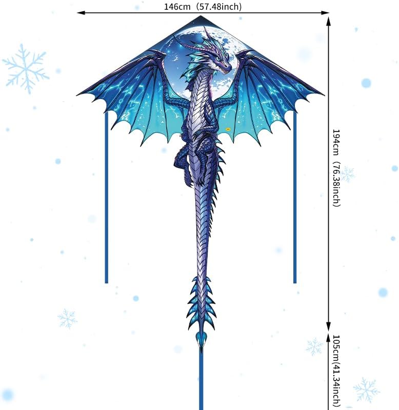 XIAOYAOJIN Dragon Kite - Easy to Fly for Kids & Adults | Perfect for Beach & Park Family Fun