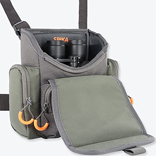 SPIKA Army Green Binocular Harness Chest Pack Waterproof with Rangefinder & Rain Cover