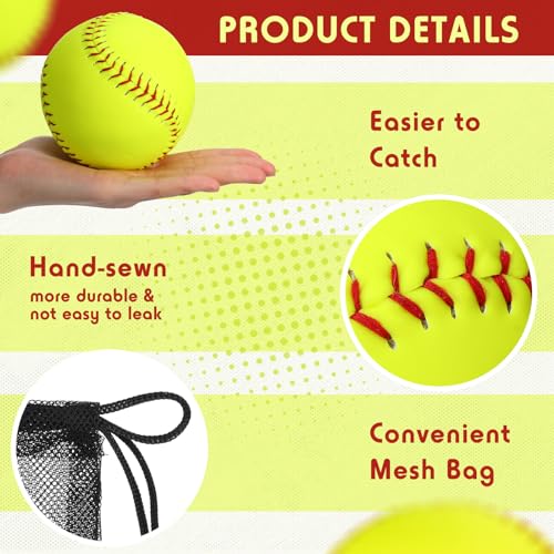 Sonwyoung 11 Inch Softball Practice Balls - 16 Pack with Mesh Bag